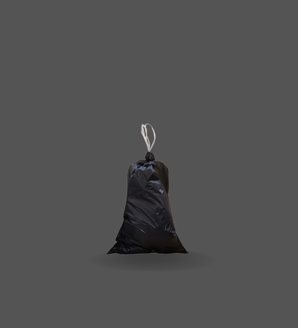 heavy-duty small black garbage bag, 50 micron, 65x95 cm