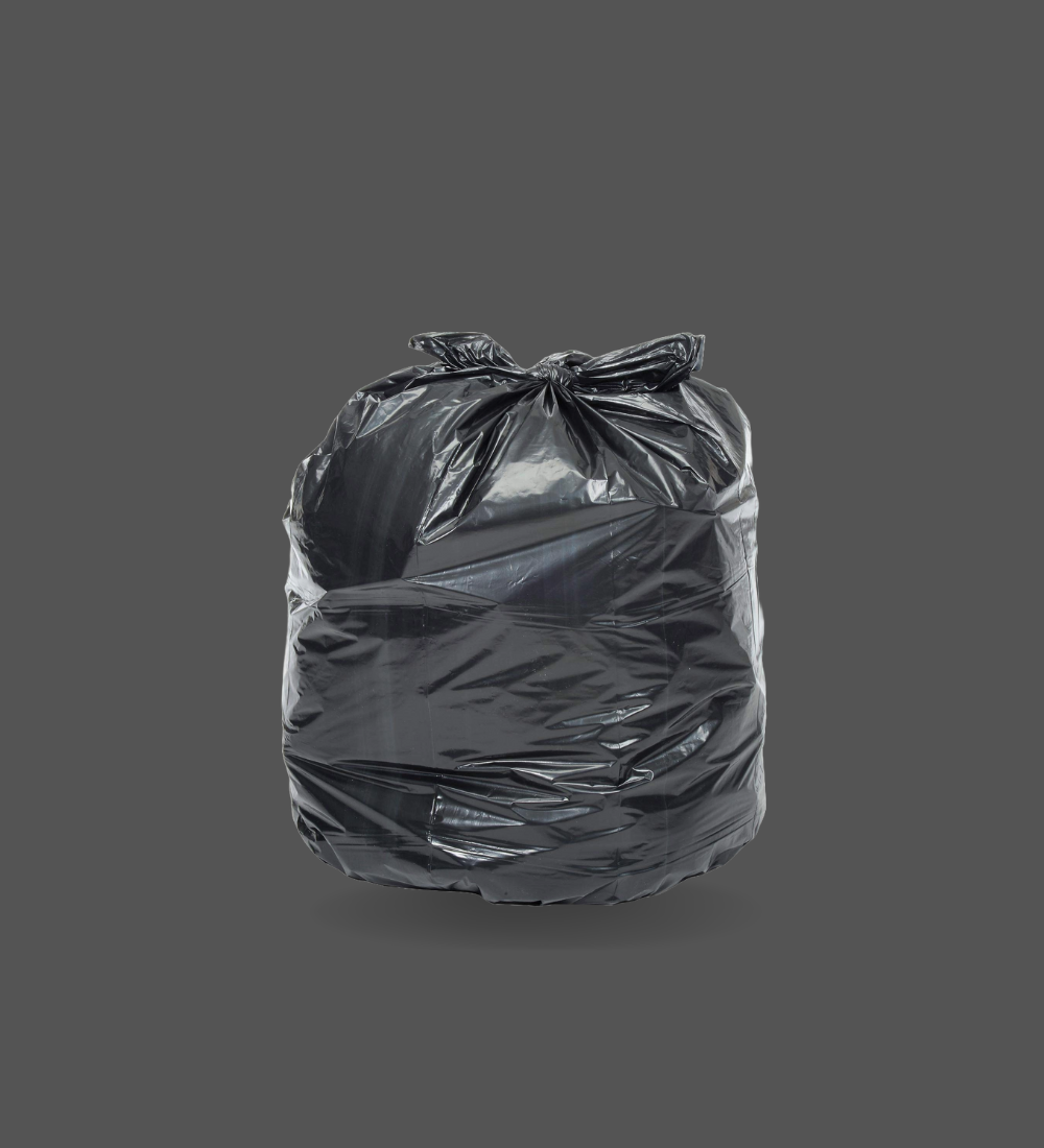 Jumbo black garbage bag, 124x140cm, for large-scale waste disposal