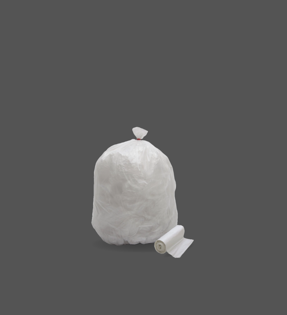 Medium-sized white garbage bag for kitchen waste disposal